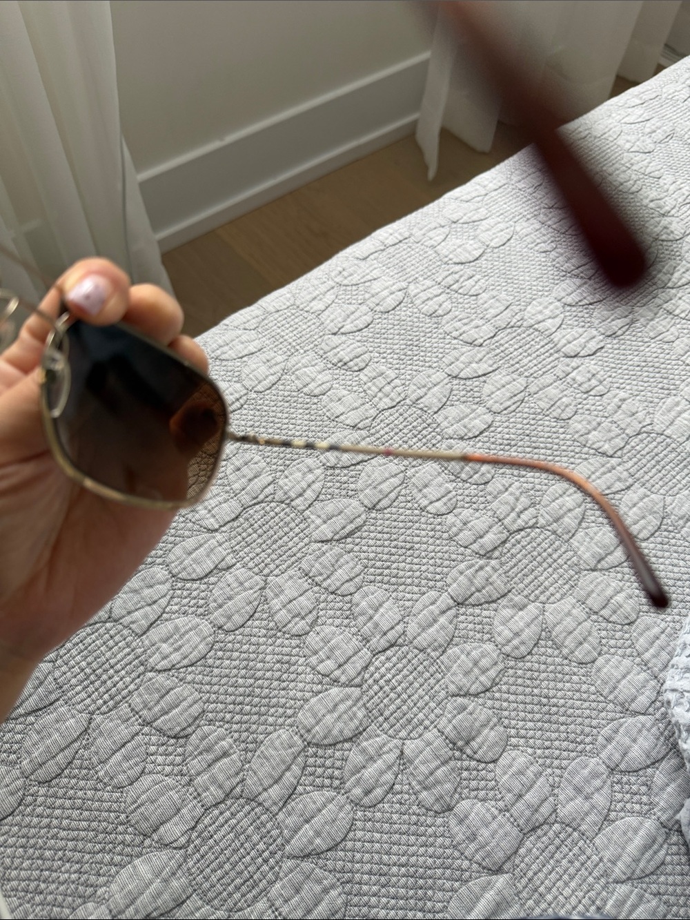 Burberry Women's Gold Frame Sunglasses with Brown Gradient Lenses